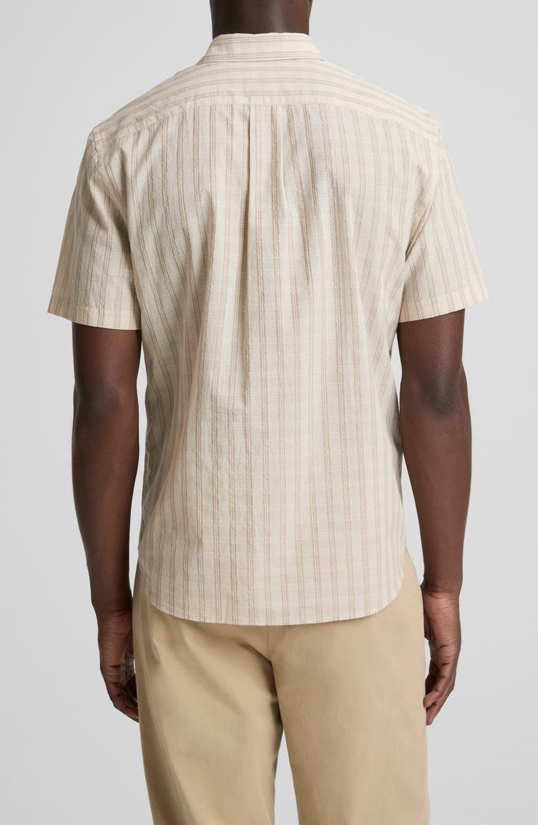 Vince Corbin Stripe Short Sleeve Button-Down Shirt, Alternate, color, Mineral/ Teak