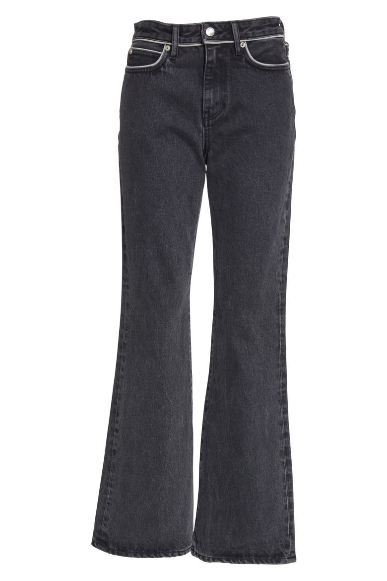 Piping Crop Flare Jeans, Alternate, color, MID BLACK WASH PIPING