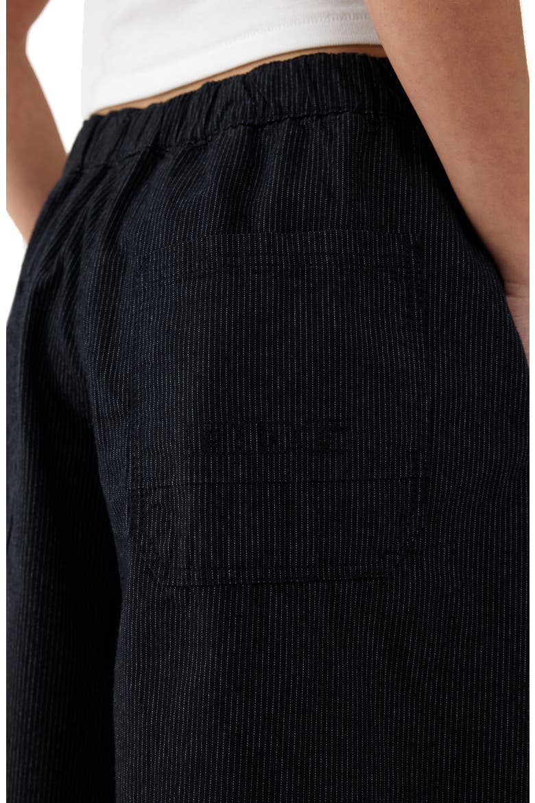 Carter Pinstripe Pull-On Low Rise Baggy Pants, Alternate, color, BLACK