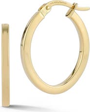 Ember Fine Jewelry 14k Gold Oval Hoop Earrings
