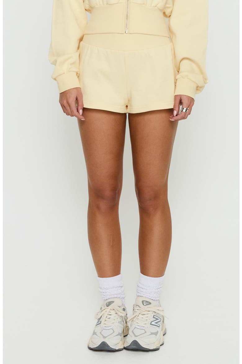 Daybreak Rib Waist Shorts, Main, color, BUTTERCREAM