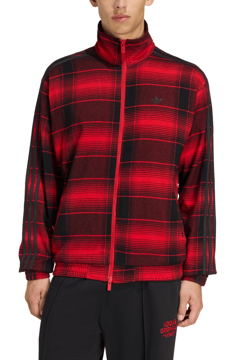 Firebird Plaid Track Jacket, Main, color, BETTER SCARLET/ BLACK/