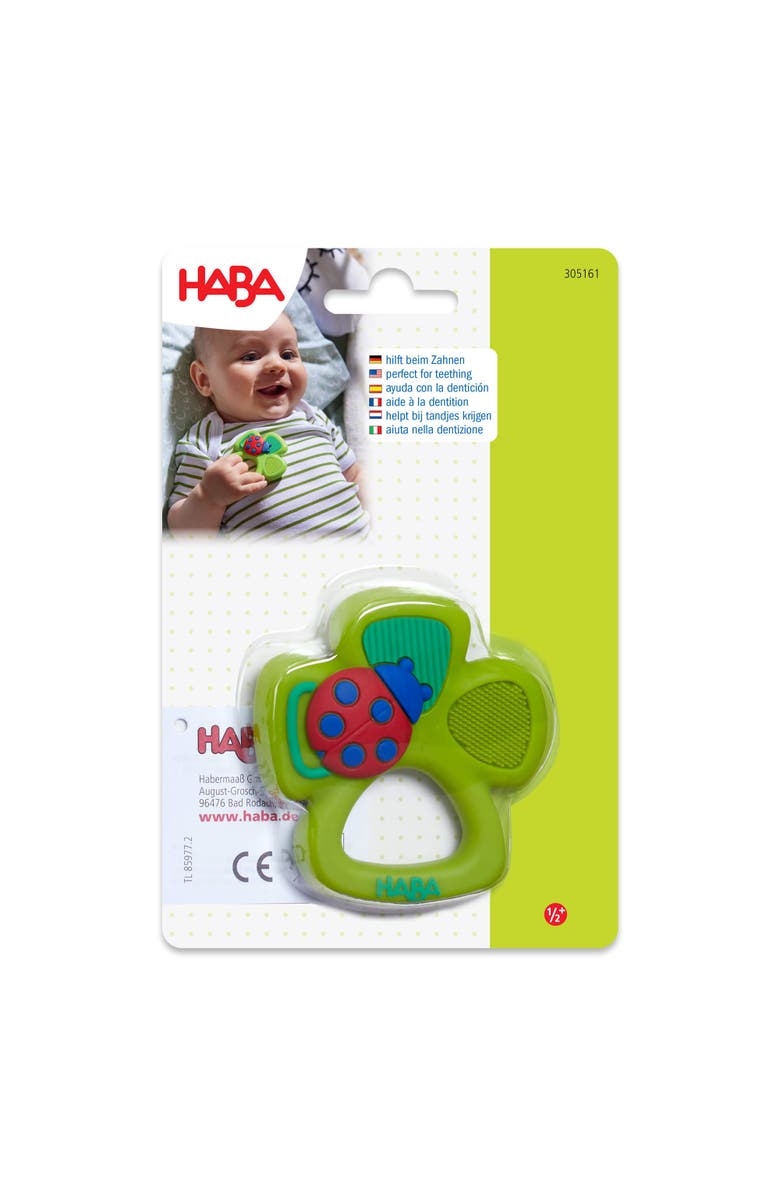 HABA Lucky Shamrock Silicone Teething Toy, Alternate, color, Green Multi