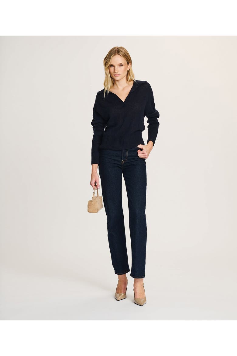 Featherweight Cashmere Polo Sweater, Alternate, color, Navy