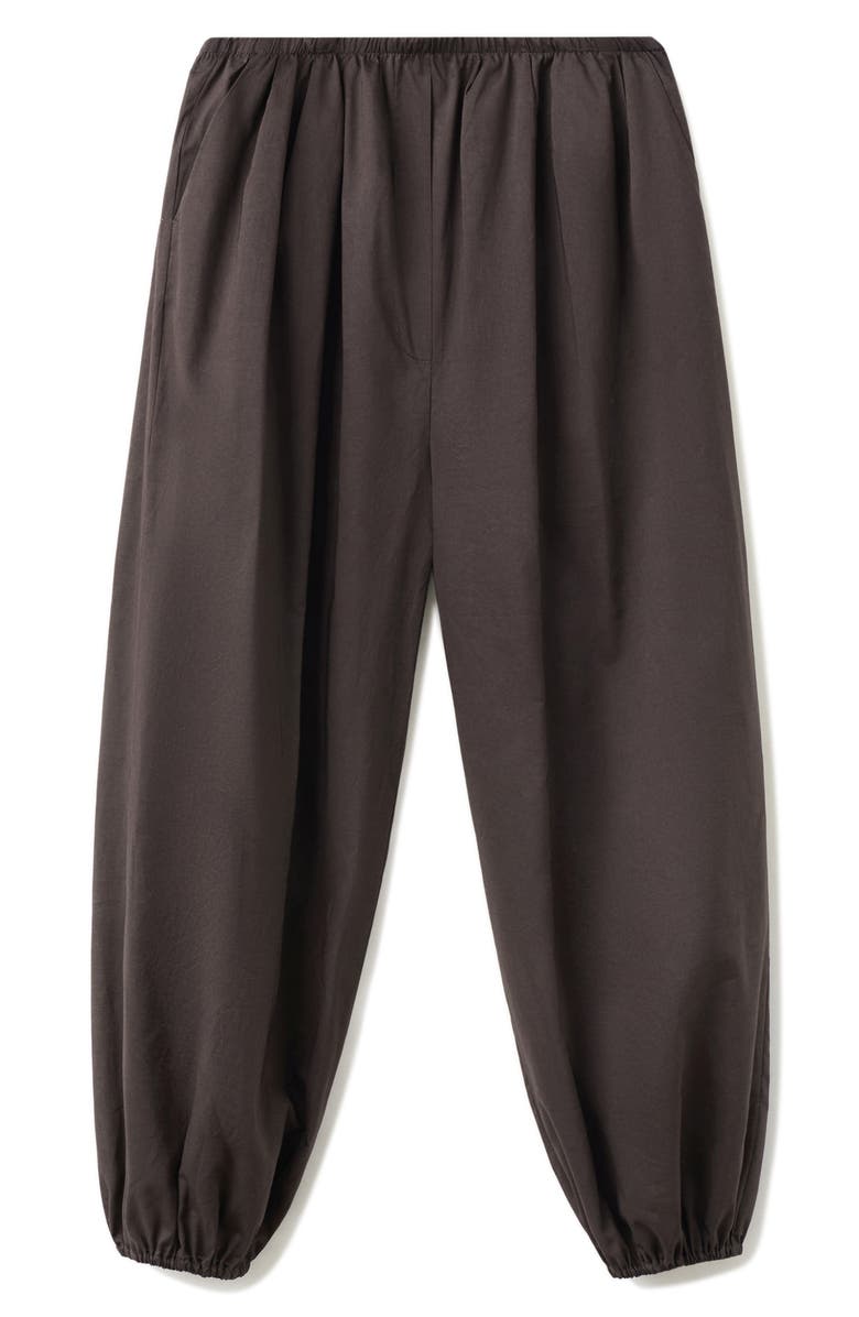 MANGO Cotton Balloon Pants, Alternate, color, Chocolate