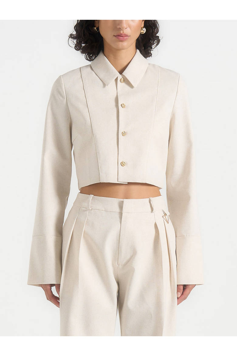 Florine Linen Pintuck Shirt, Alternate, color, Natural