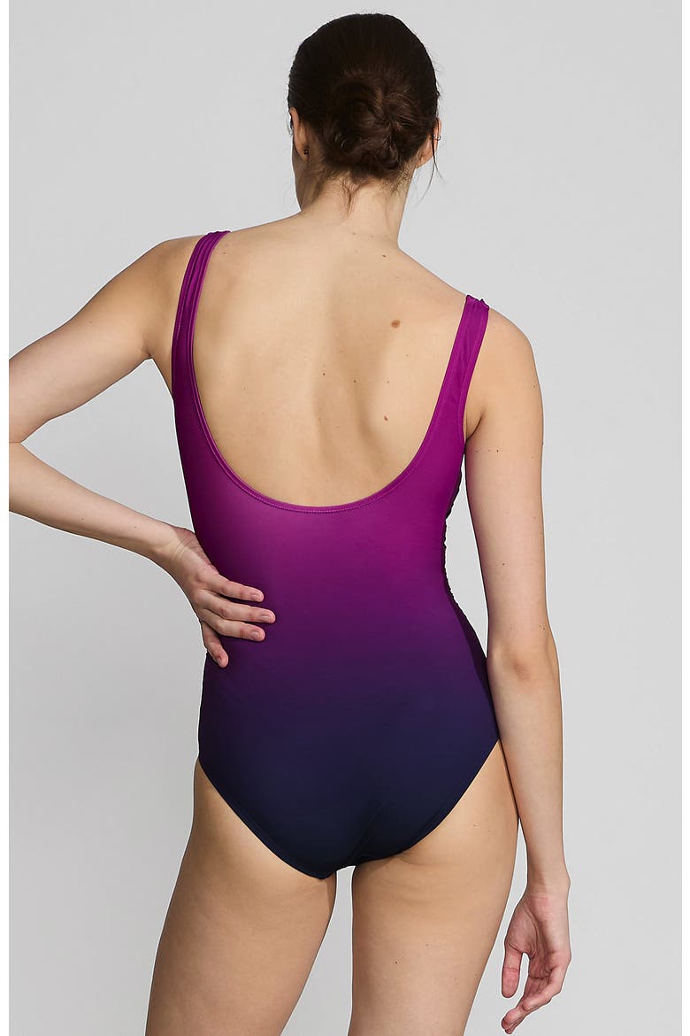 D-Cup New SlenderSuit Wrap One Piece Swimsuit, Alternate, color, Violet Rose/Navy Ombre