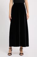 Anne Klein Bias Flared Velvet Maxi Skirt