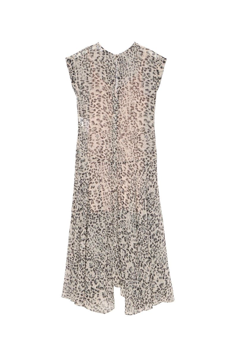 MINT VELVET Leopard Print Cap Sleeve Midi Dress, Alternate, color, Camel