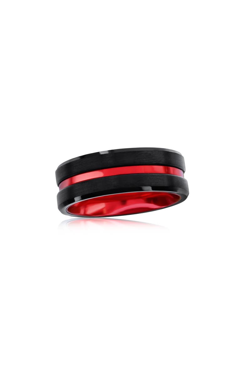 Men's Stripe Ring, Main, color, RED/BLACK