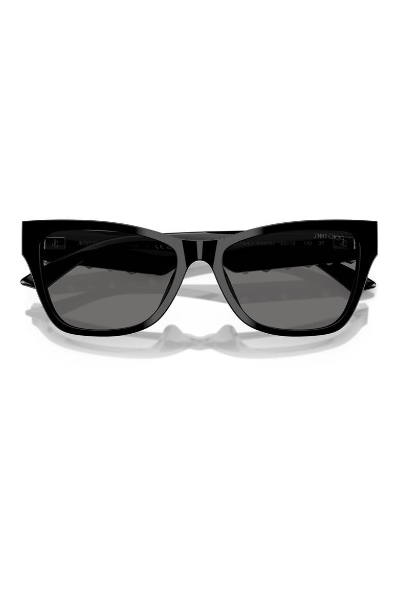 55mm Polarized Pillow Sunglasses, Alternate, color, BLACK / POLAR GREY