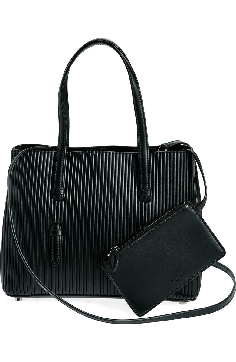 Alaïa Mina 25 Pleated Leather Tote, Alternate, color,