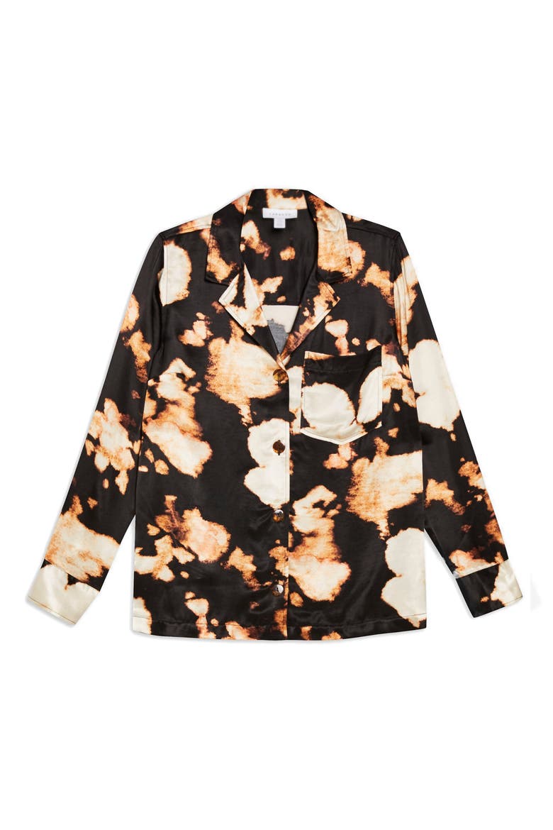 Splodge Tie Dye Button Down Shirt, Alternate, color, BLACK MULTI