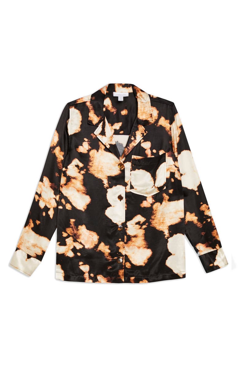 Topshop Splodge Tie Dye Button Down Shirt, Alternate, color,