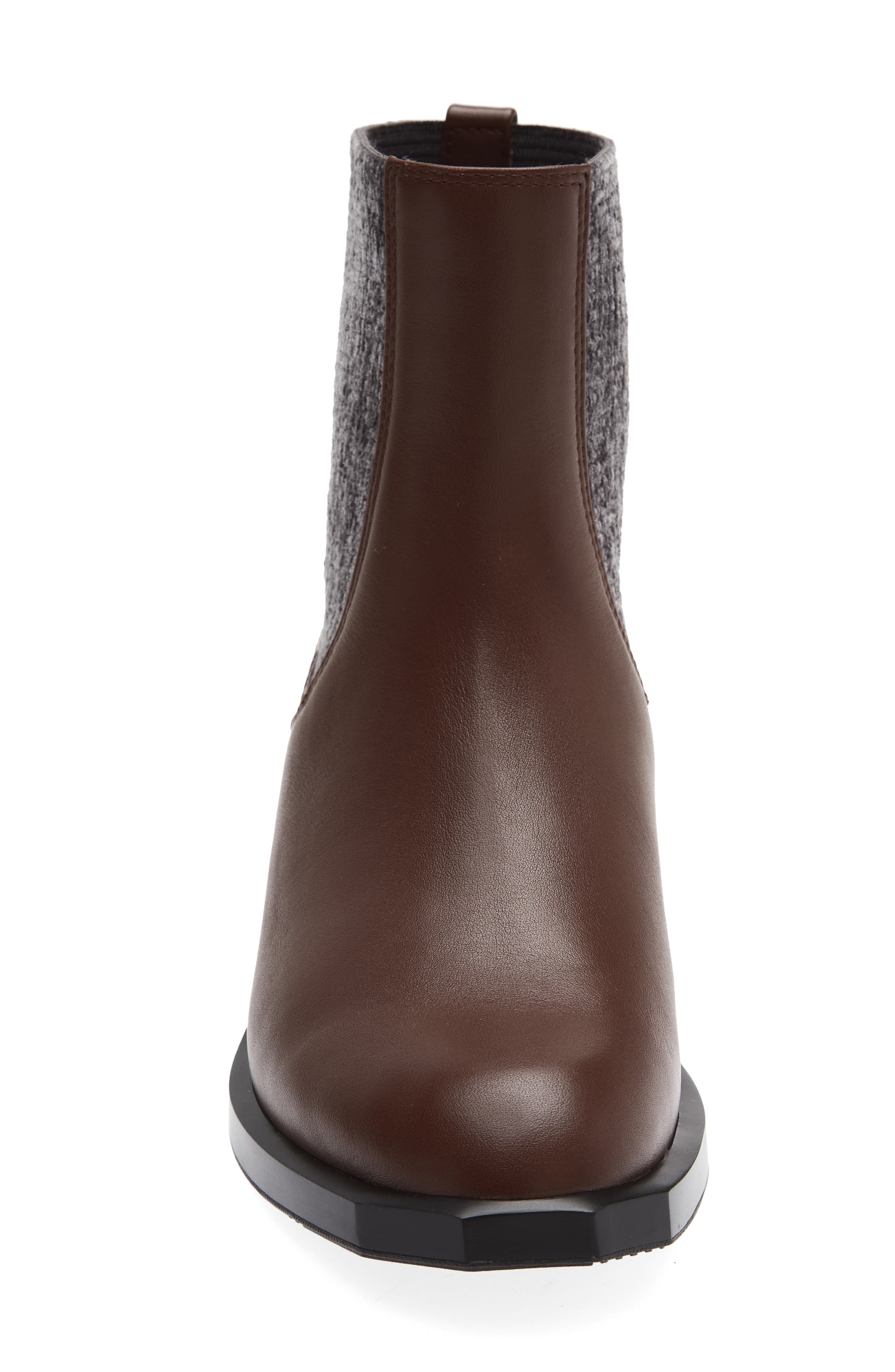 Forma Ena Croc Embossed Leather Bootie, Alternate, color, CHOCOLATE