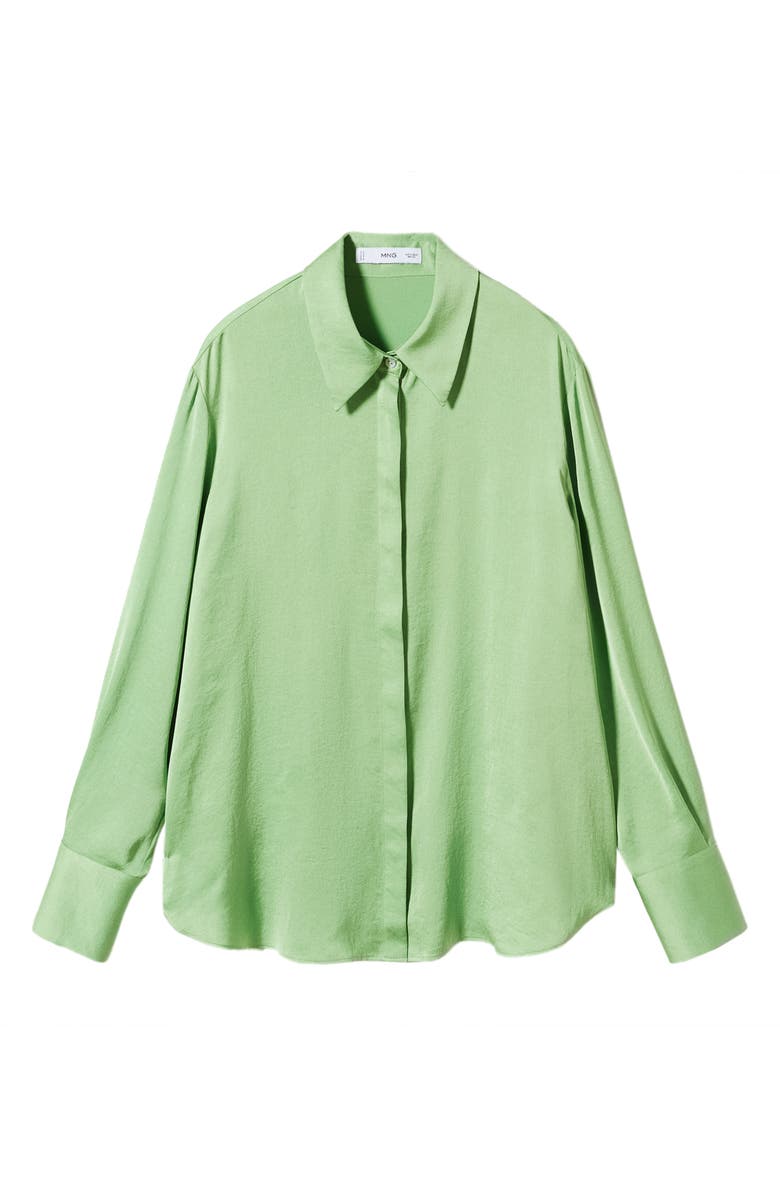 MANGO Satin Button-Up Shirt, Alternate, color, 