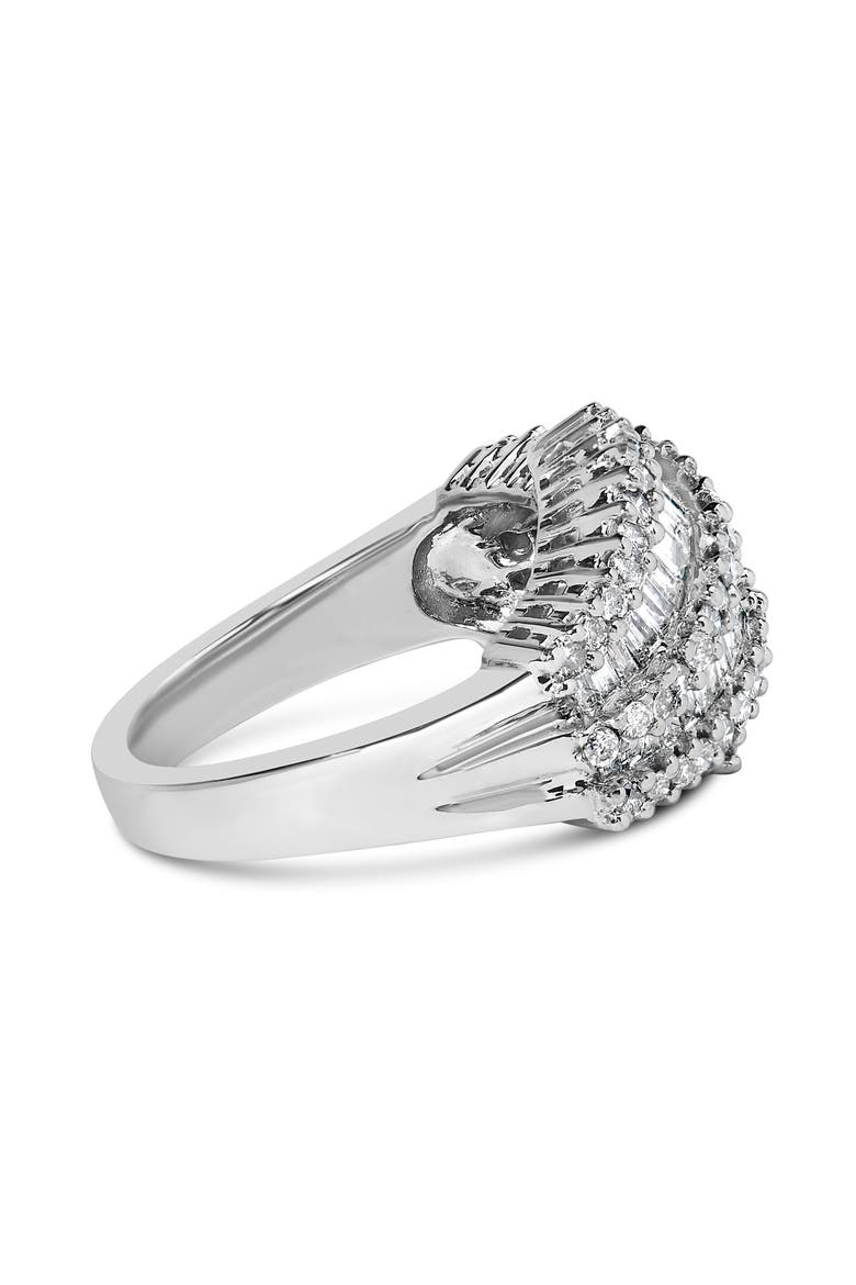 14K White Gold 1 3/4 Cttw Baguette Diamond Cocktail Ring Band, Alternate, color, White Gold