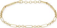 Zoë Chicco 14K Gold Paper Clip Station Chain Bracelet