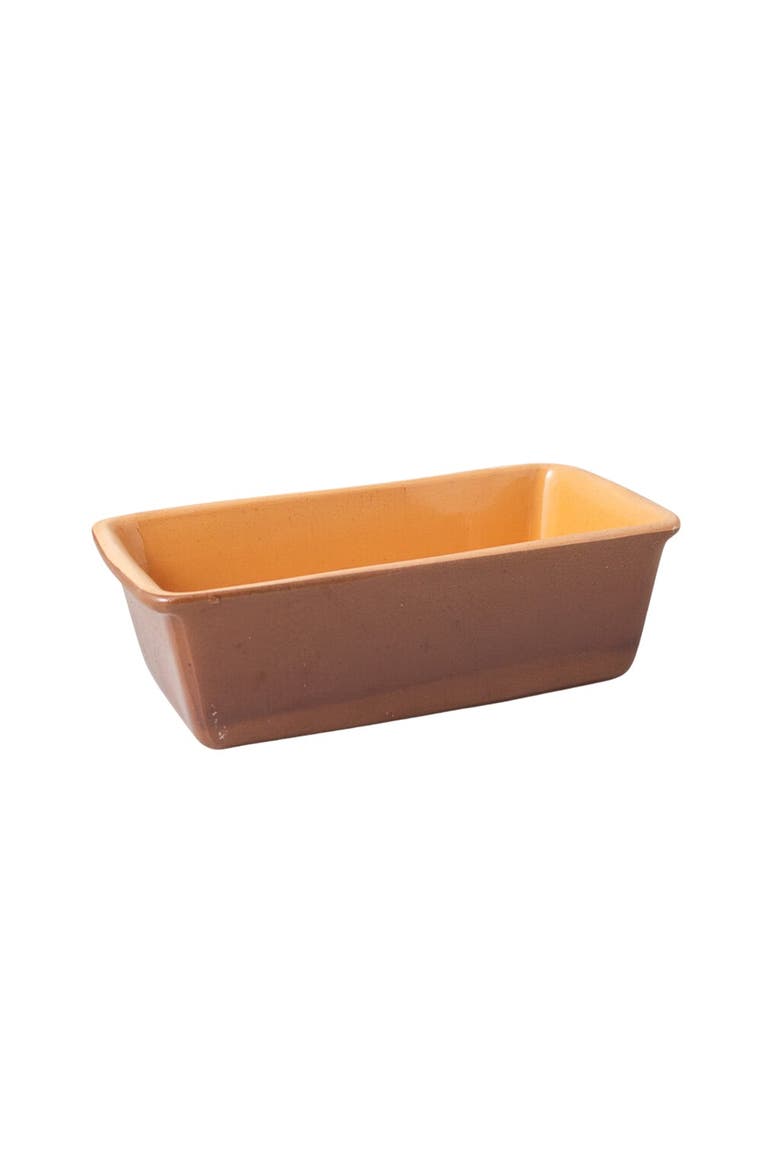 Vintage French Stoneware Rectangular Pan, Main, color, Brown