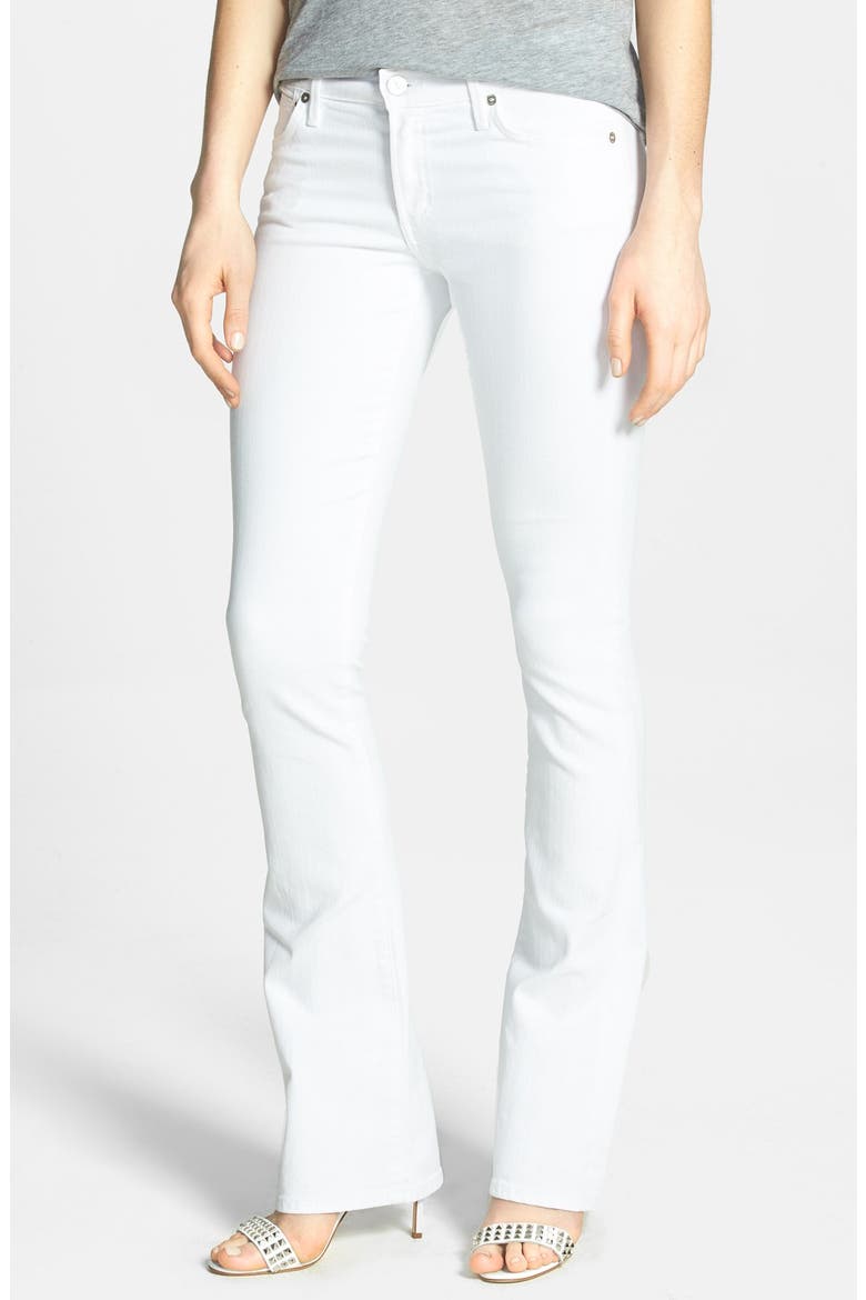 'Emannuelle' Slim Bootcut Jeans, Main, color, OPTIC WHITE