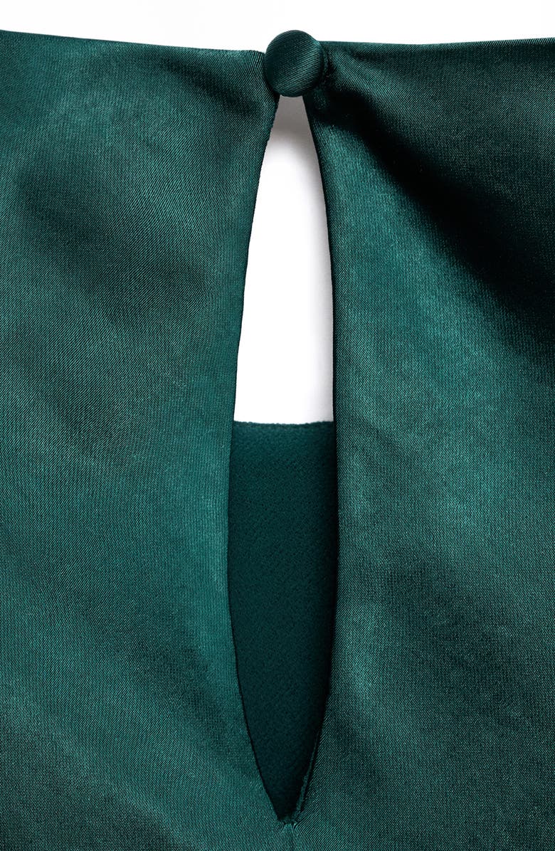 MANGO Satin Dress, Alternate, color, Green