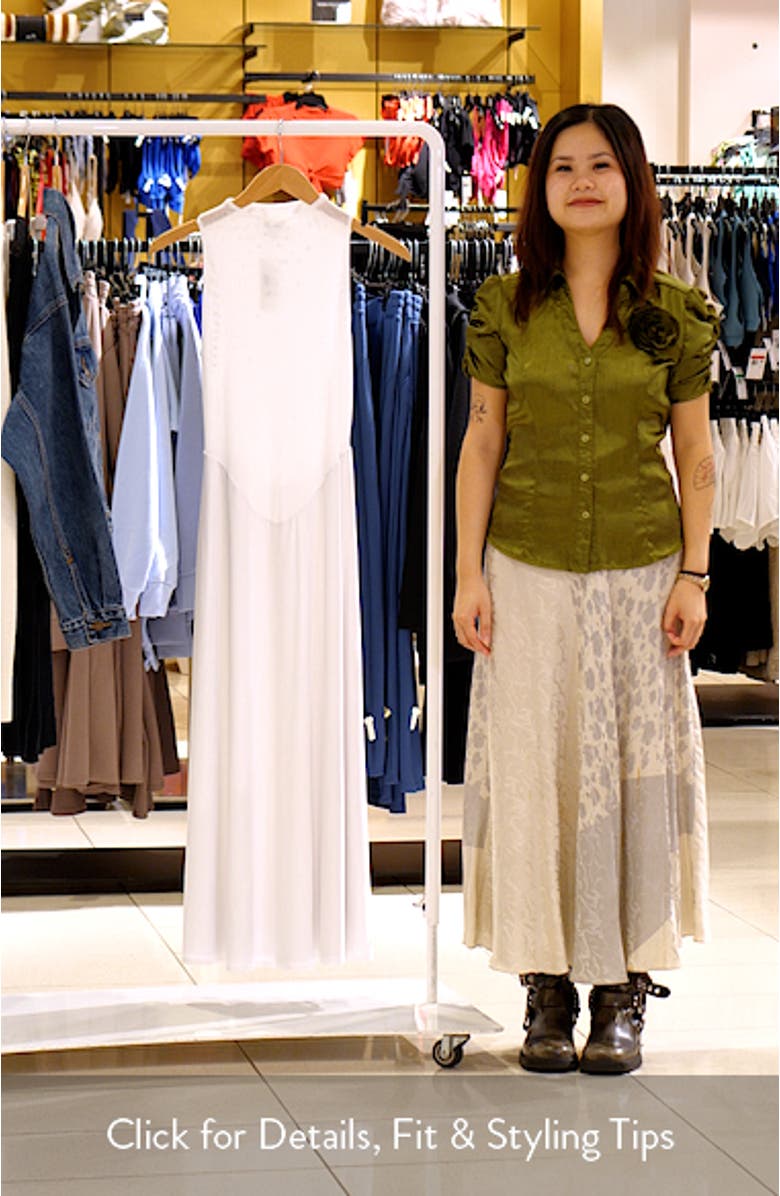 Hourglass Sleeveless Sheer Bodice Midi Dress, sales video thumbnail