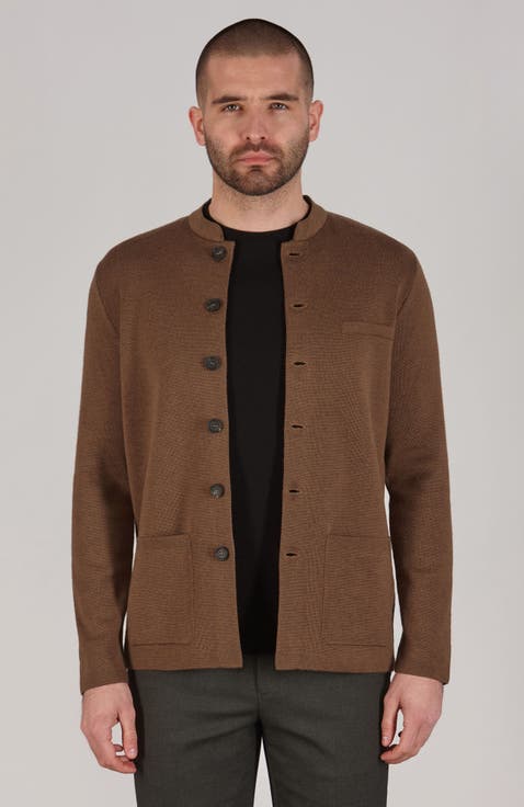 Merino Wool Knitted Nehru Jacket
