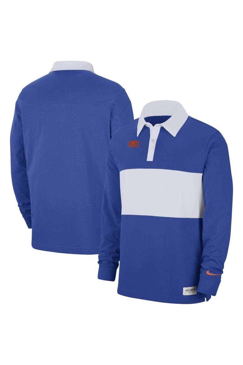 Men's Nike Royal Florida Gators Striped Long Sleeve Polo, Main, color, Royal
