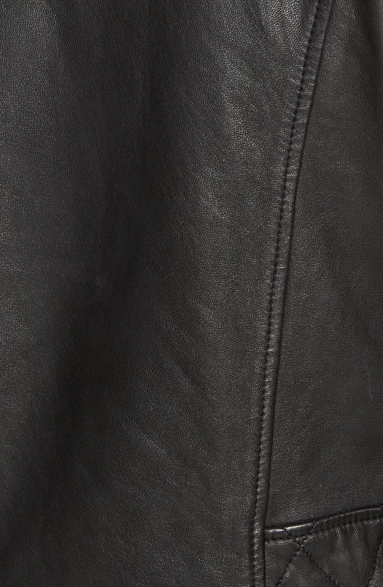 Madewell 'Metropolis' Collarless Leather Jacket, Alternate, color, 