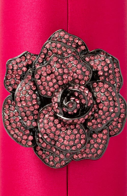 Olga Berg Rosa Crystal Lock Frame Clutch In Pink