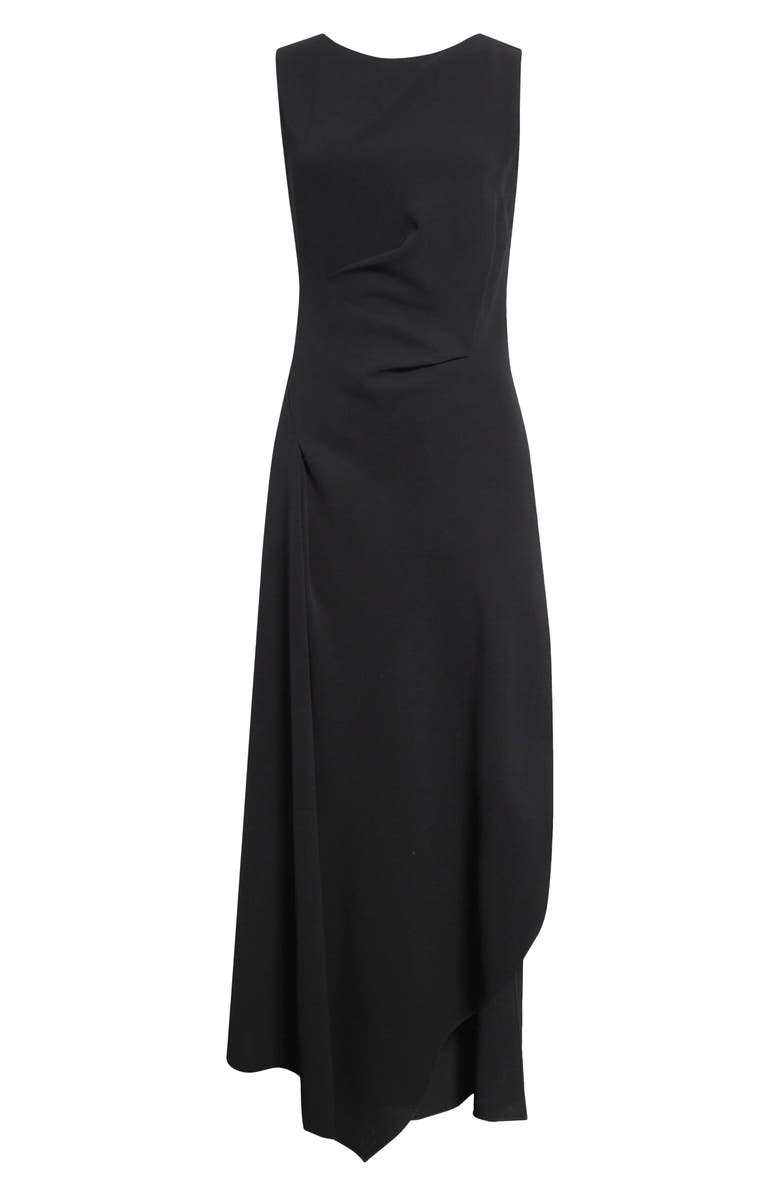 Lafayette 148 New York Asymmetric Finesse Crepe Dress, Alternate, color, Black