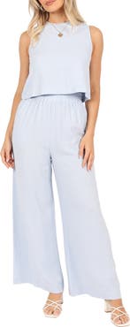 Petal & Pup Marnie Tank & Wide Leg Pants Linen Set