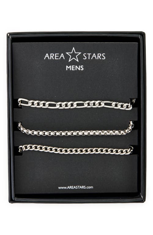 Area Stars Set Of 3 Chain Bracelets In Silver