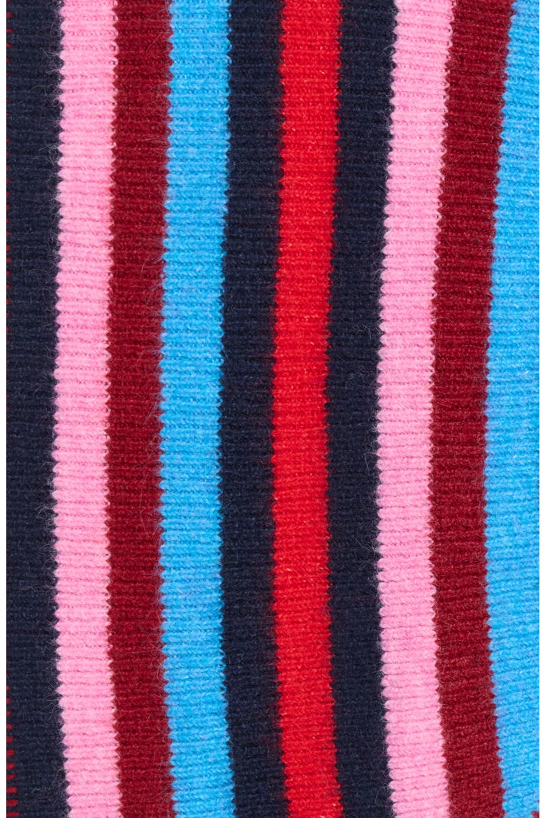 Striped Triangle Scarf, Alternate, color, PINK