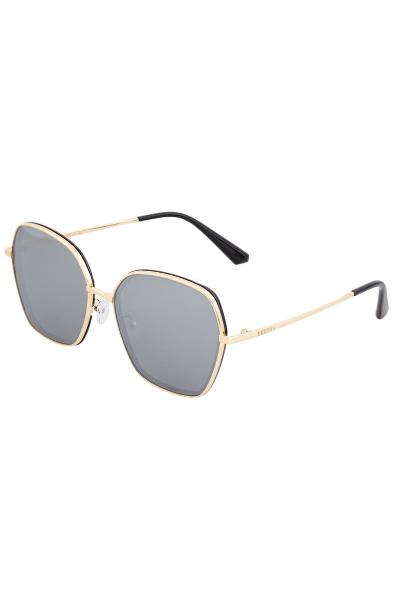 BERTHA Emilia Polarized Sunglasses, Main, color, Gold/Silver