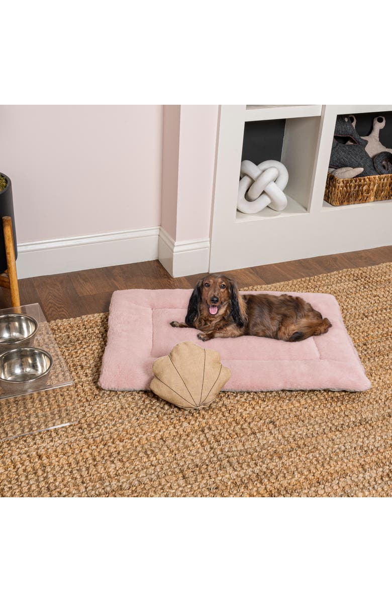 The Licker Store Flora Extra Large Classic Cottage Linen/Plush Ultra Soft Reversible Pet Bed
Crate Mat with Washable Cover, Alternate, color, Pink/Gray