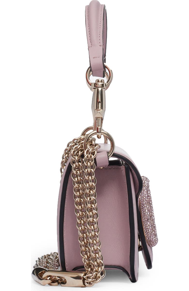 Valentino Garavani Small Locò Crystal Logo Leather Shoulder Bag, Alternate, color,
