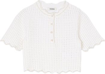 Pearl beaded knit sweater