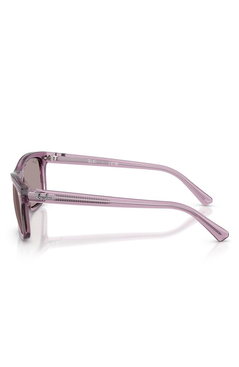 Ray-Ban 54mm Square Sunglasses, Alternate, color, Transparent Violet / Violet