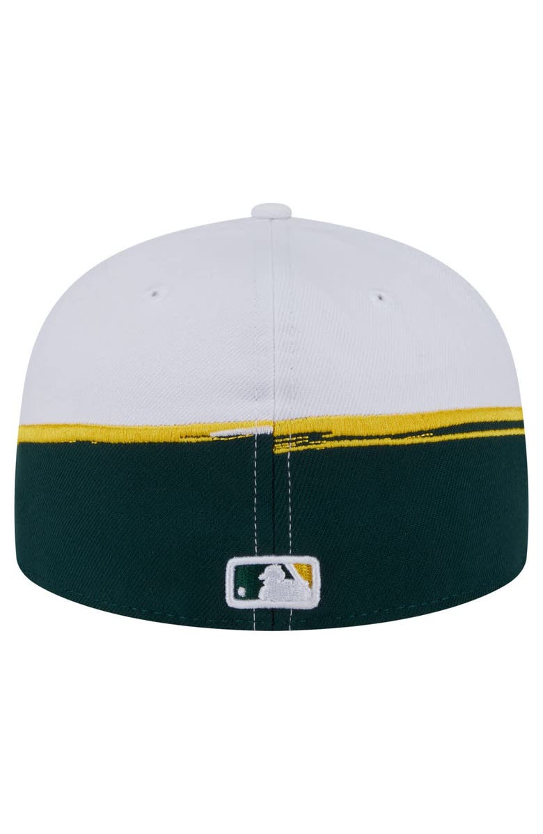 New Era Men's New Era Green/White Athletics Paint Stroke 59FIFTY Fitted Hat, Alternate, color, Green