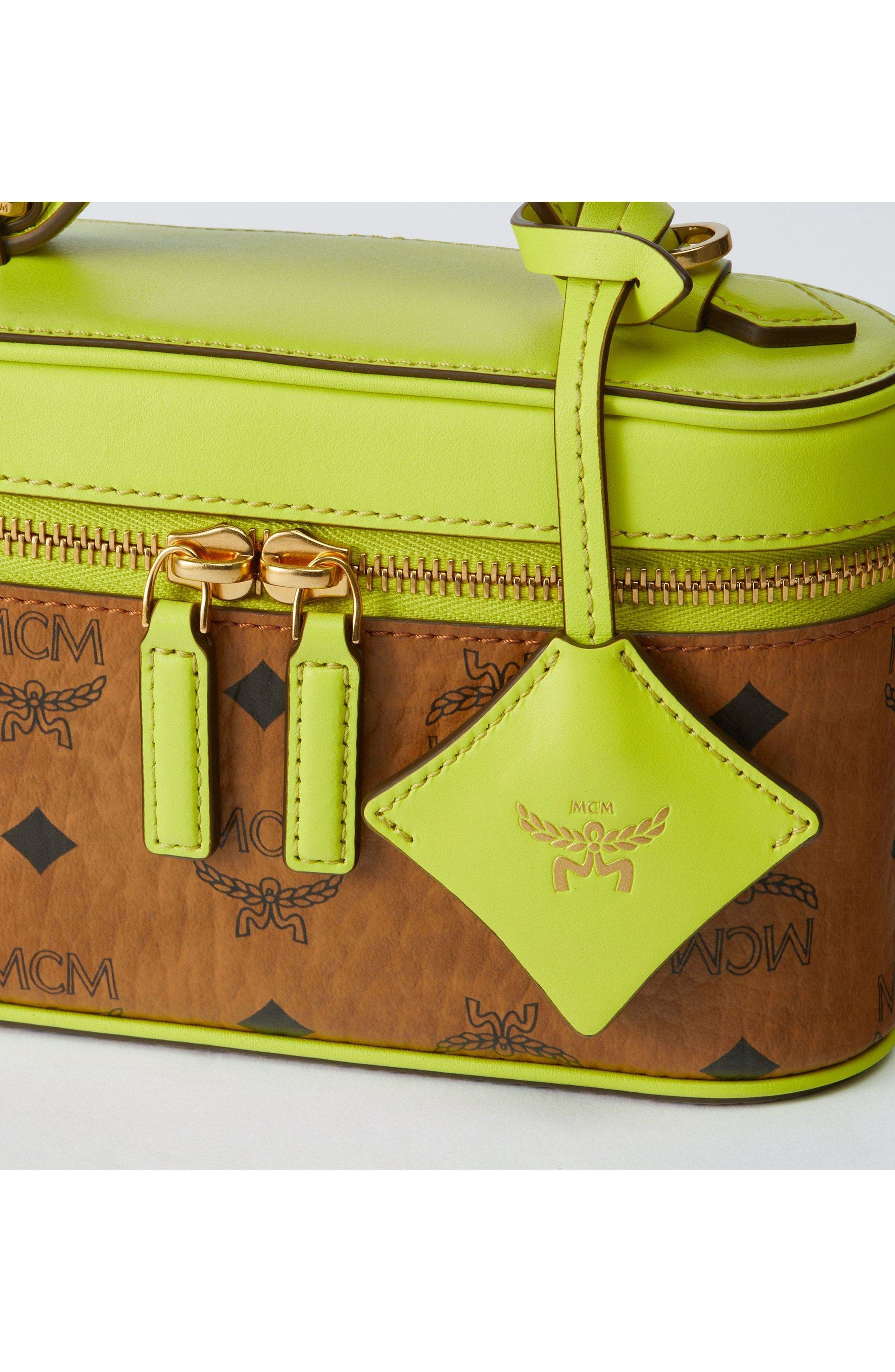 Mini Aren Vanity Case In Visetos Leather Mix, Alternate, color, Cognac