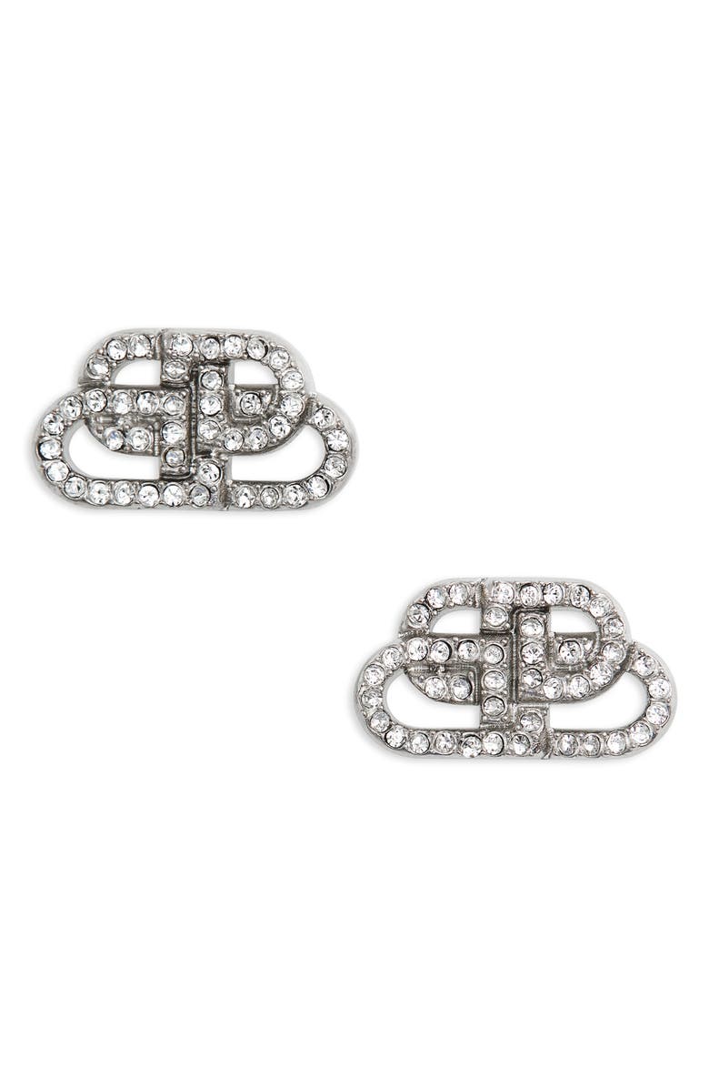 Balenciaga Interlocking Logo Stud Earrings, Main, color, 