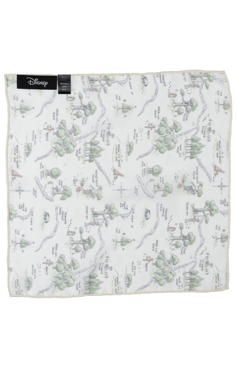Cufflinks, Inc. Winnie the Pooh Map Silk Pocket Square, Alternate, color, White