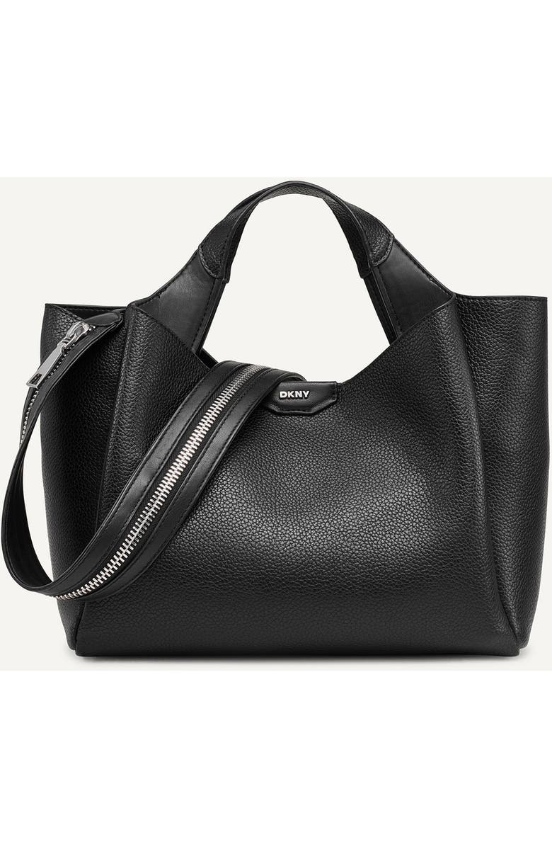 DKNY Willa Satchel, Main, color, Black/Silver