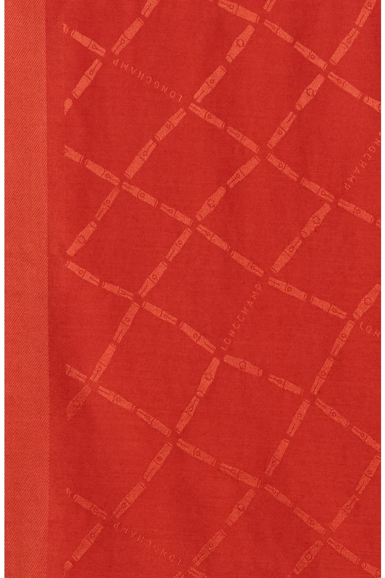 Logo Jacquard Scarf, Alternate, color, BURNT RED