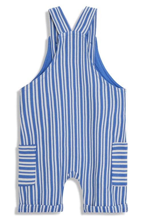 Jojo Maman Bébé Jojo Maman Bebe Stripe Cotton Shirt, Overalls & Hat Set In Blue