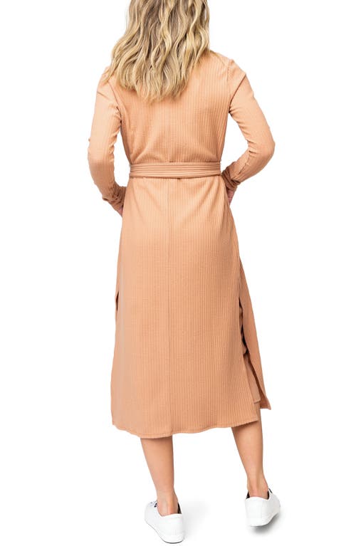 Gibsonlook Ribbed Longline Cardigan In Nude