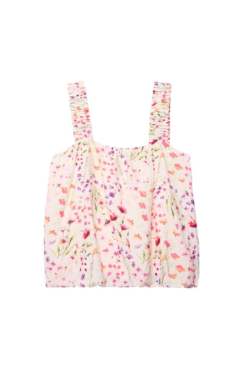 Print Bubble Hem Top, Alternate, color, Pink