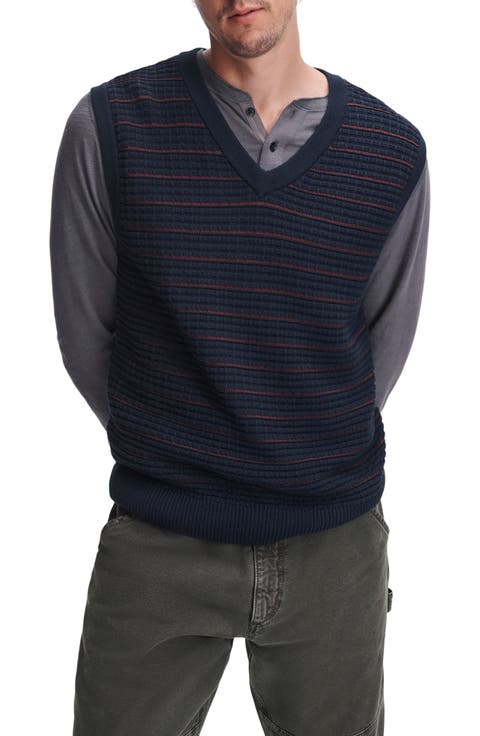 Aaron Stripe V-Neck Vest