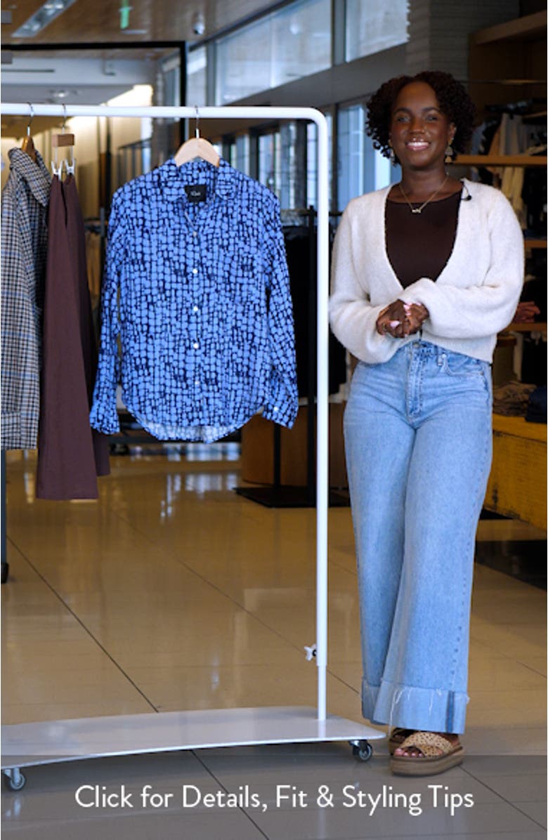 Josephine Ikat Print Button-Up Shirt, sales video thumbnail